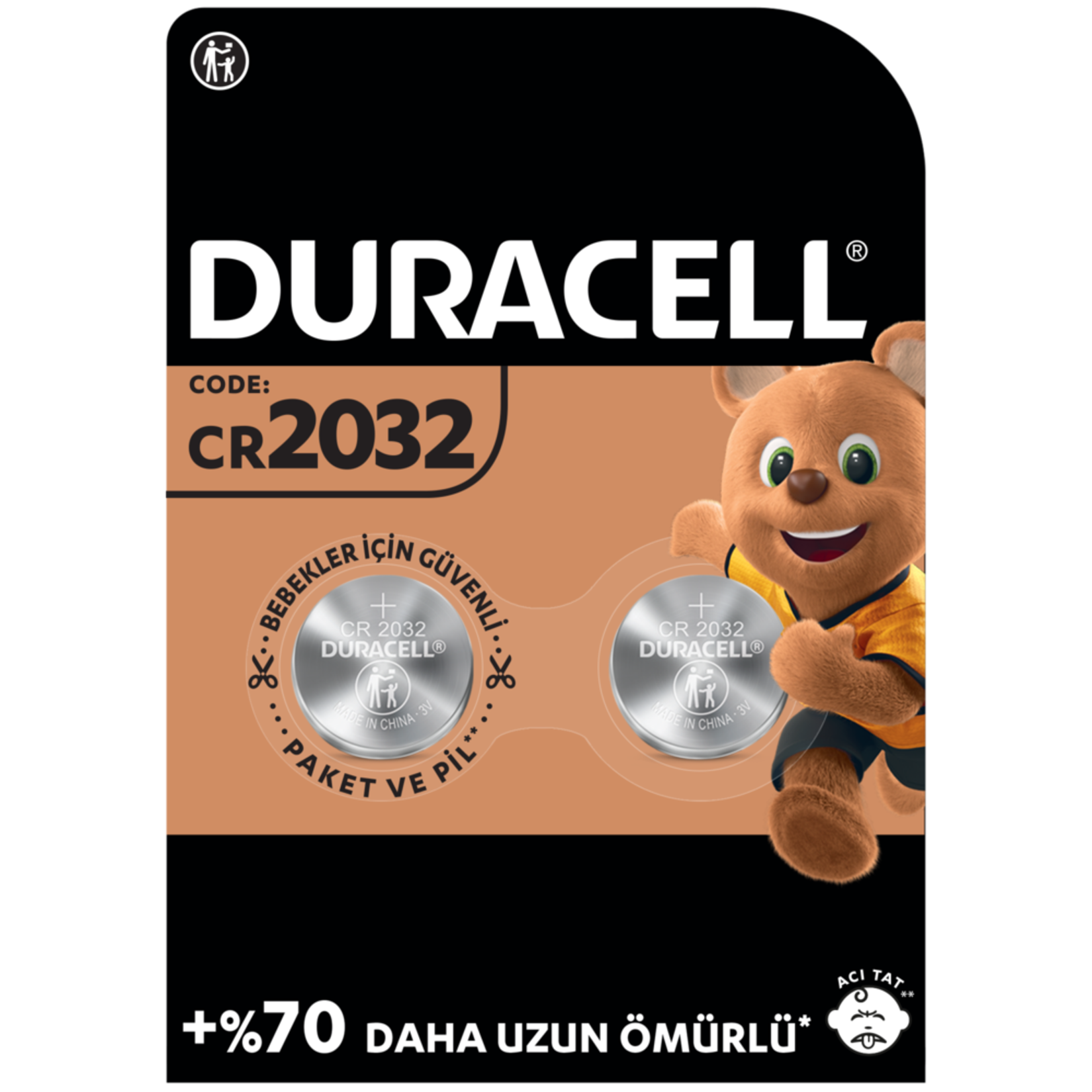 Duracell Özel 2032 Lityum Düğme Pil 3V (CR2032) 2’li Paket