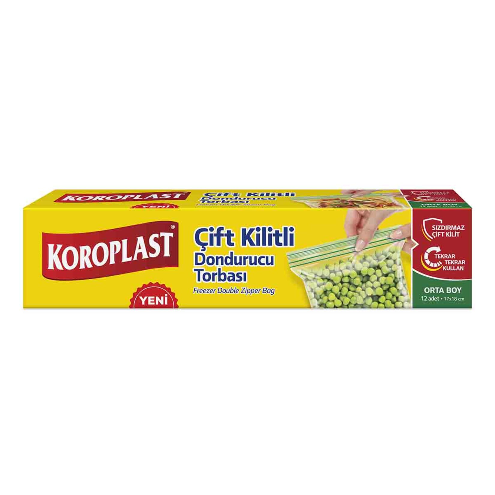 Koroplast Çift Kilitli Dondurucu Torbası Orta 12'li