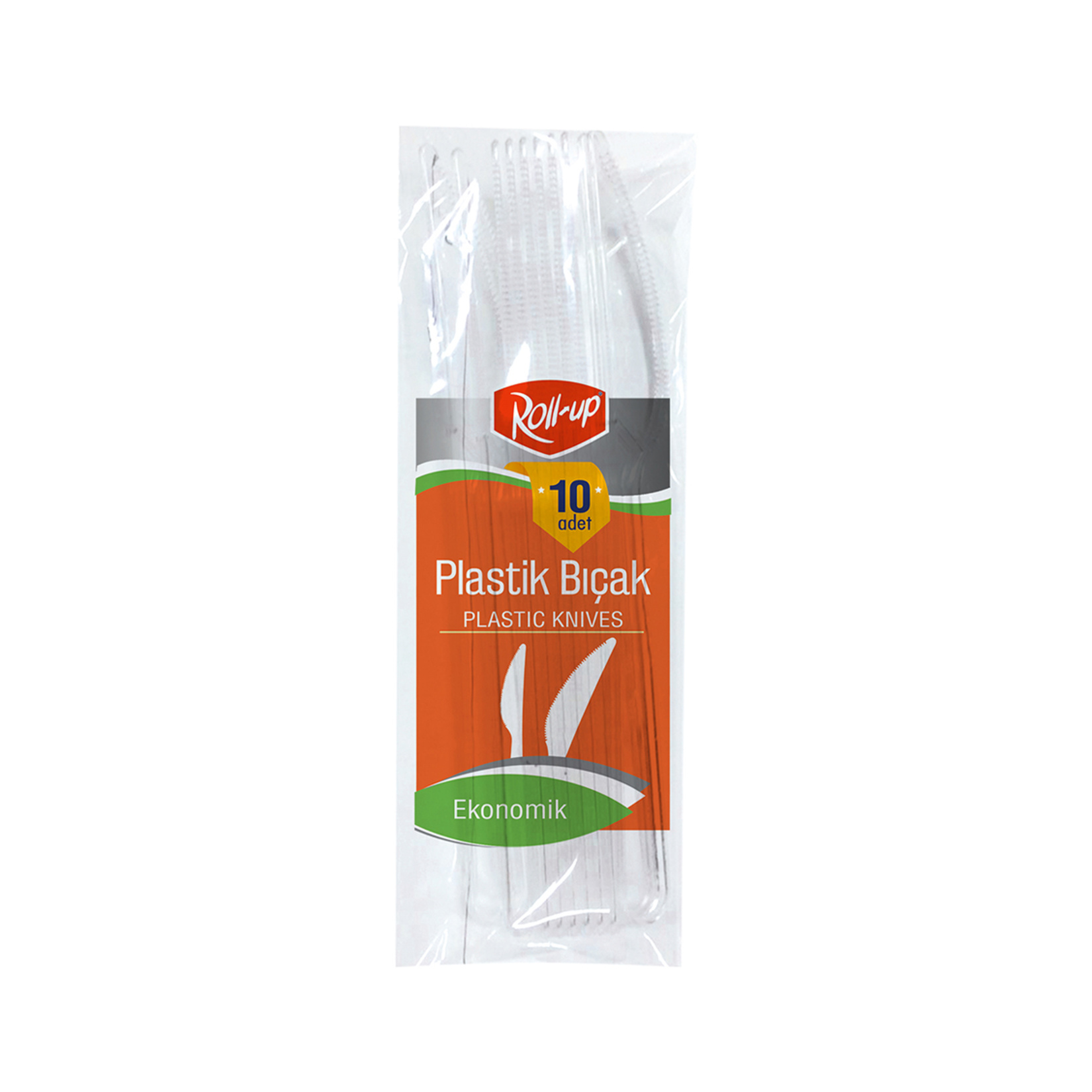 Roll-Up Plastik Şeffaf Bıçak 10'lu