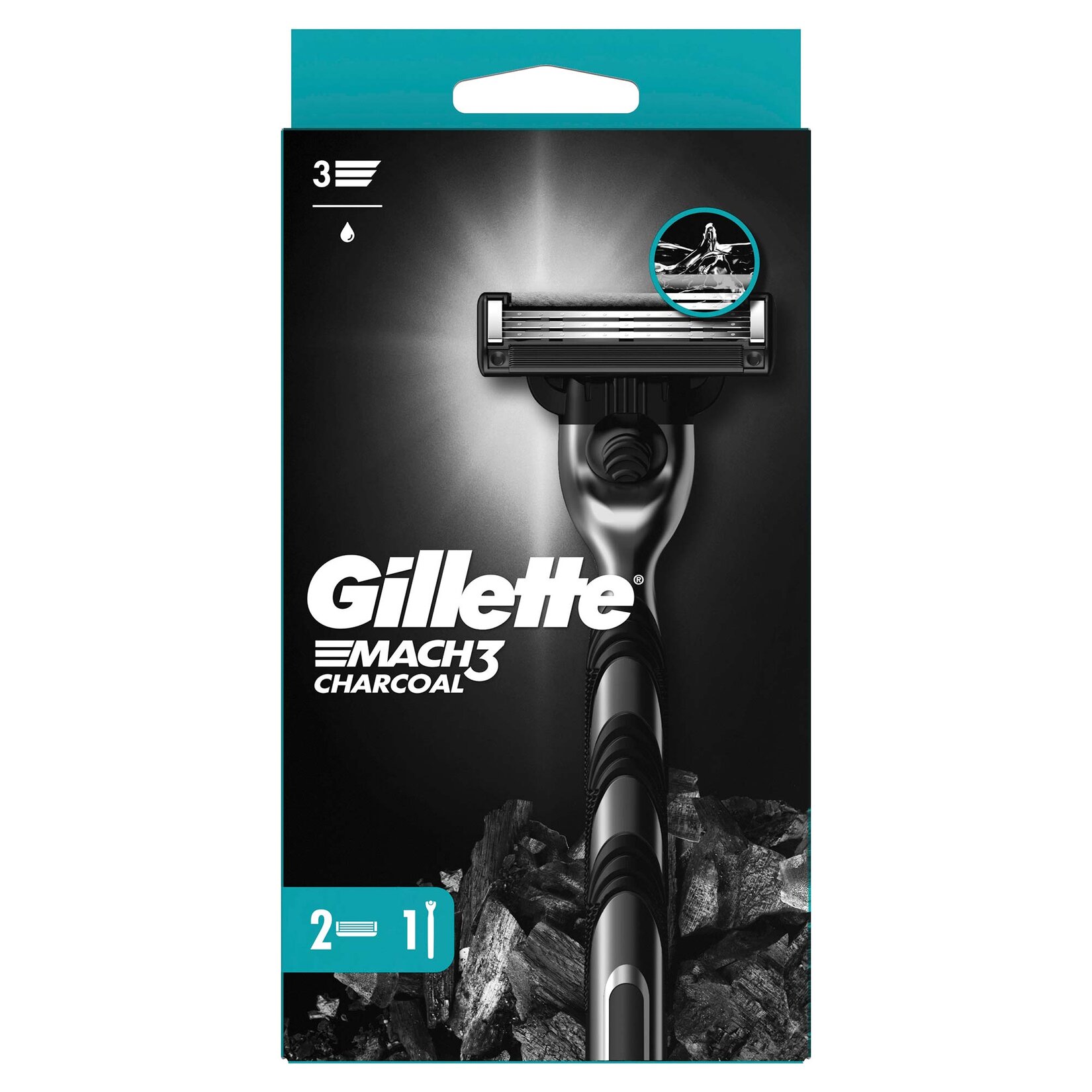 Gillette Mach3 Charcoal Kömür Etkili Makine + Yedek Tıraş Bıçağı