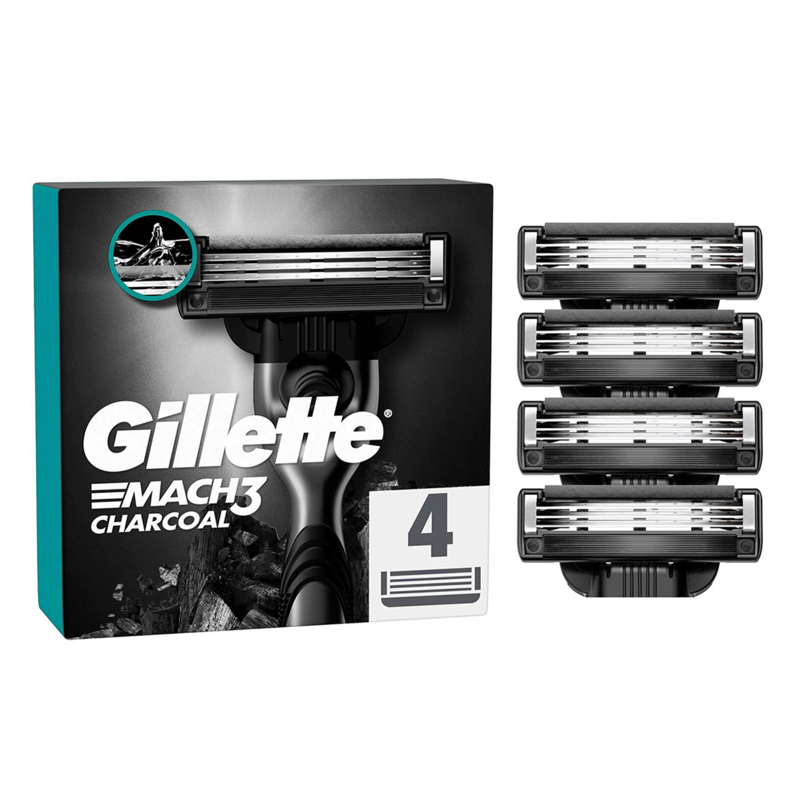Gillette Mach3 Kömür Yedek Tıraş Bıçağı 4'lü