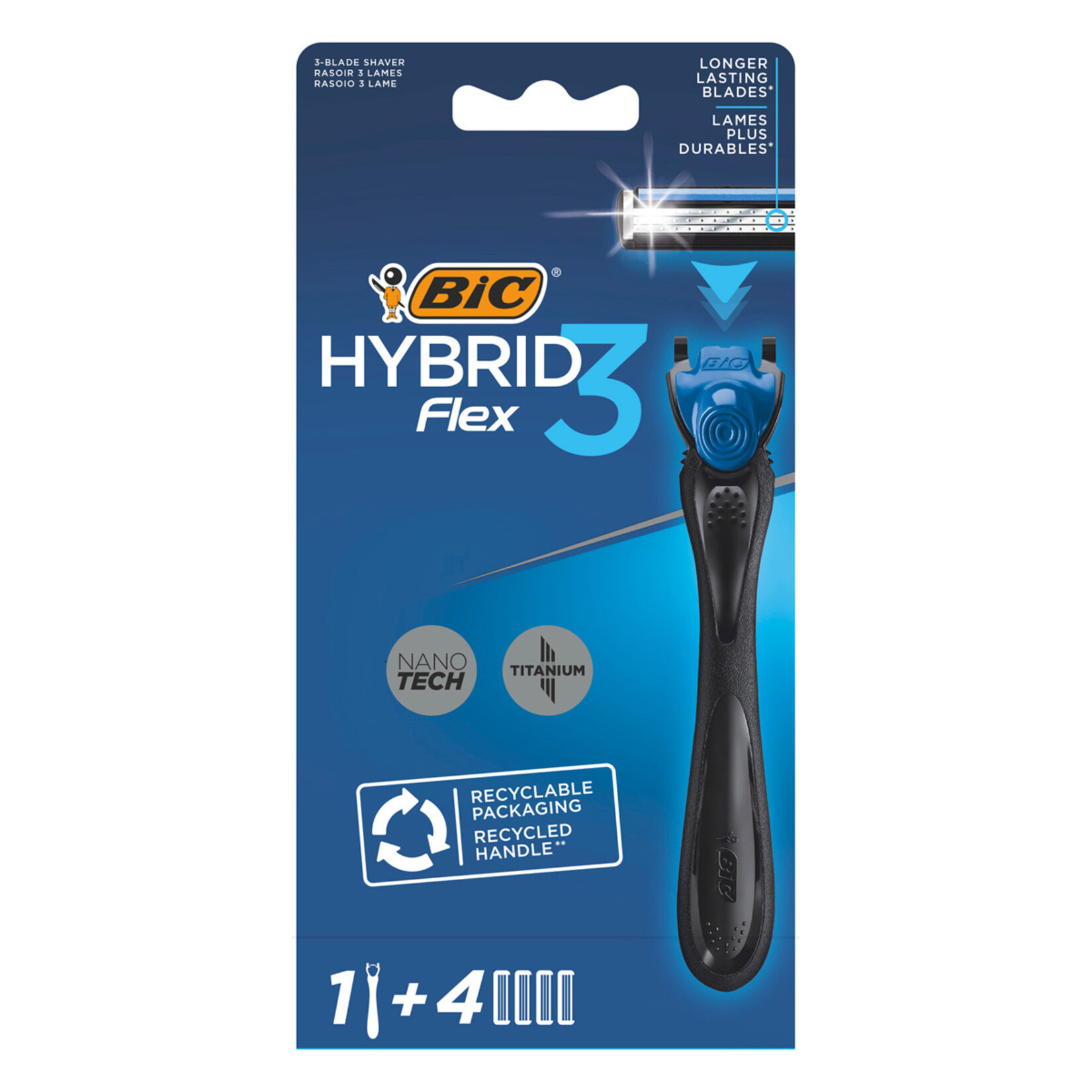 BIC Hybrid 3 Flex Sistem Tıraş Bıçağı 1 Sap + 4 Yedek Kartuş