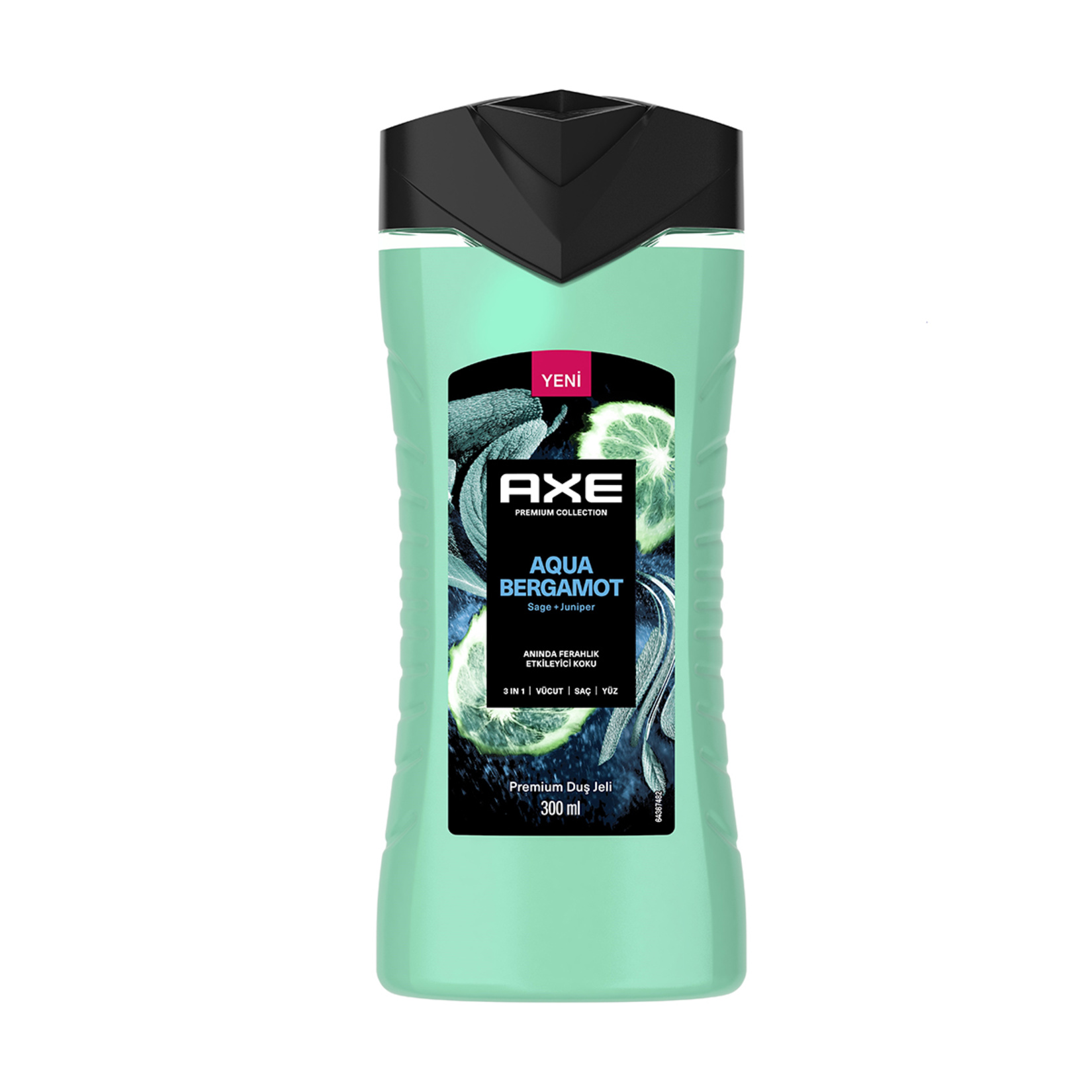 Axe Premium Collection Duş Jeli Aqua Bergamot 3 In 1 Vücut Saç Yüz 300 ml X2