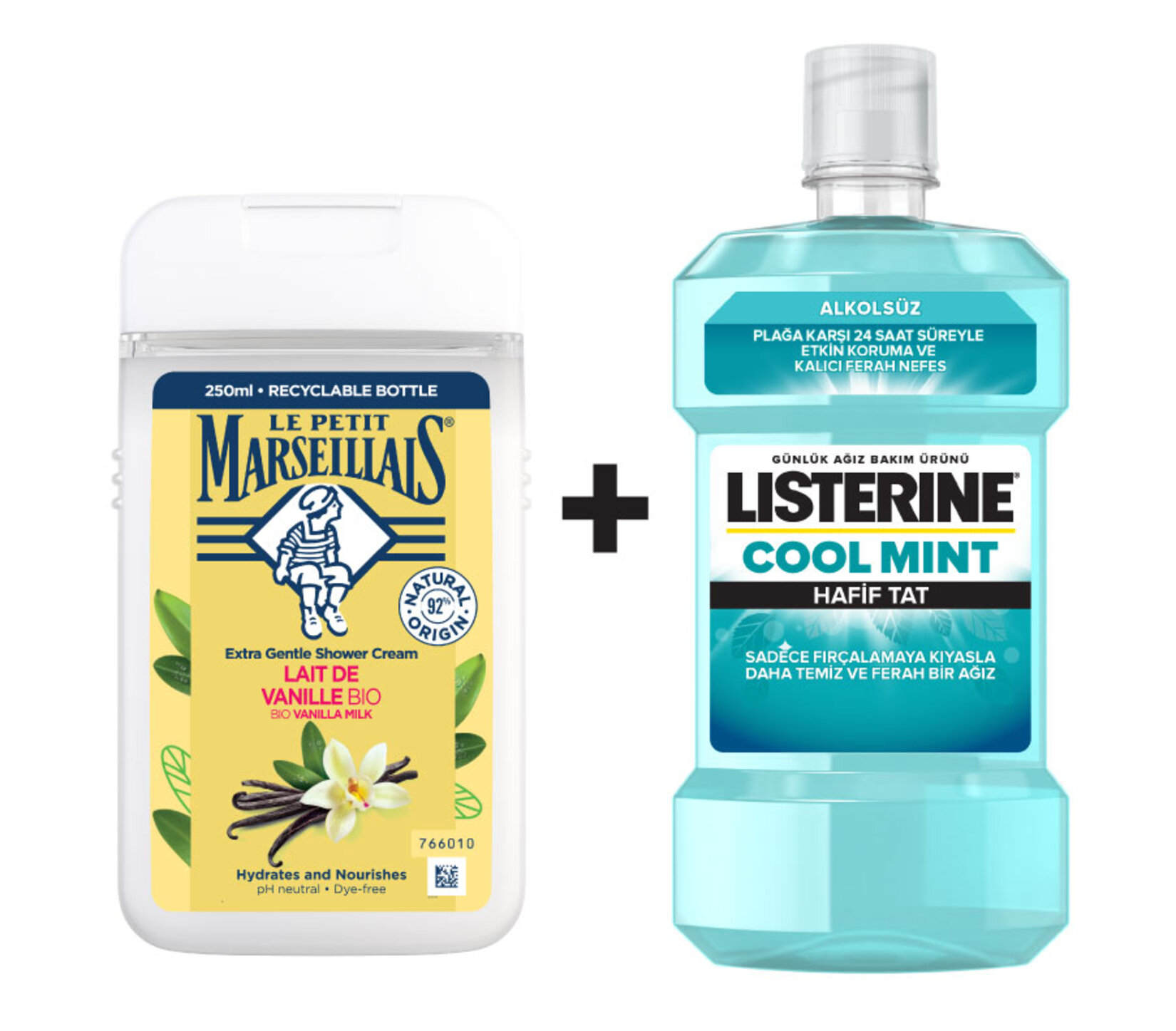 Le Petit Marseillais Vanilya 250Ml+Listerine Coolmint 250Ml