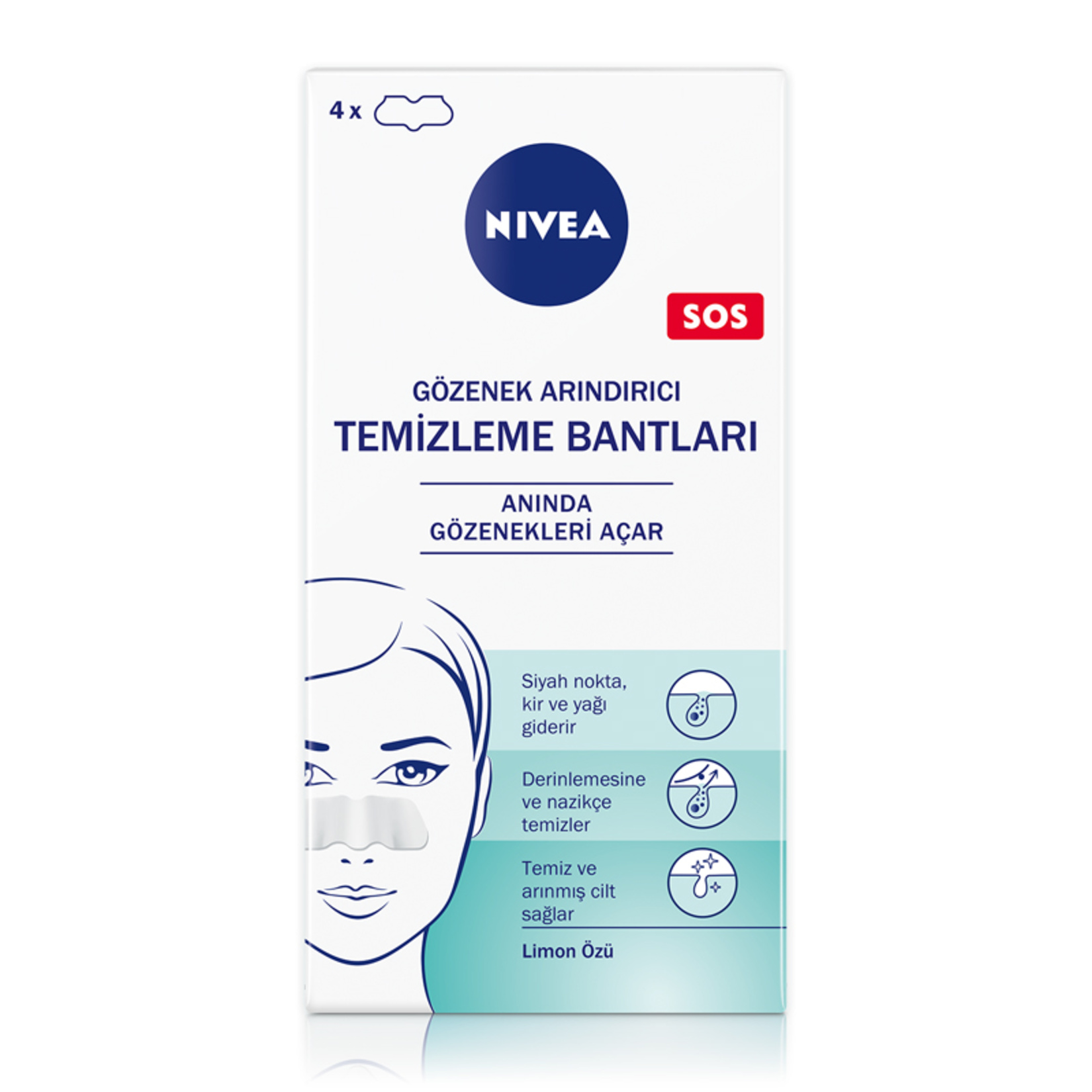 NIVEA Siyah Nokta & T-Bölgesi Temizleme Bantları 4 Adet
