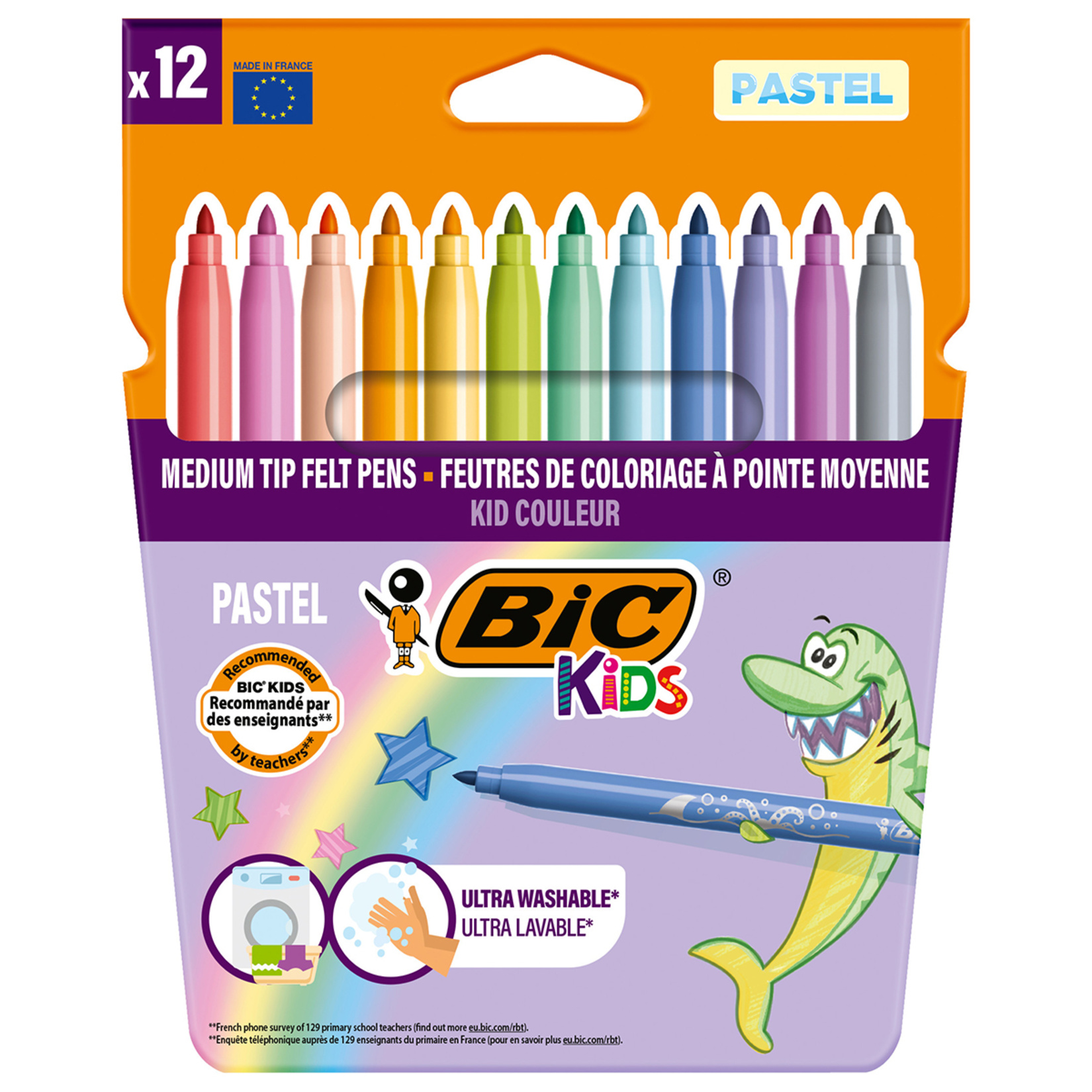 BIC Kid Couleur Keçeli Kalem Pastel Renkler 12'li