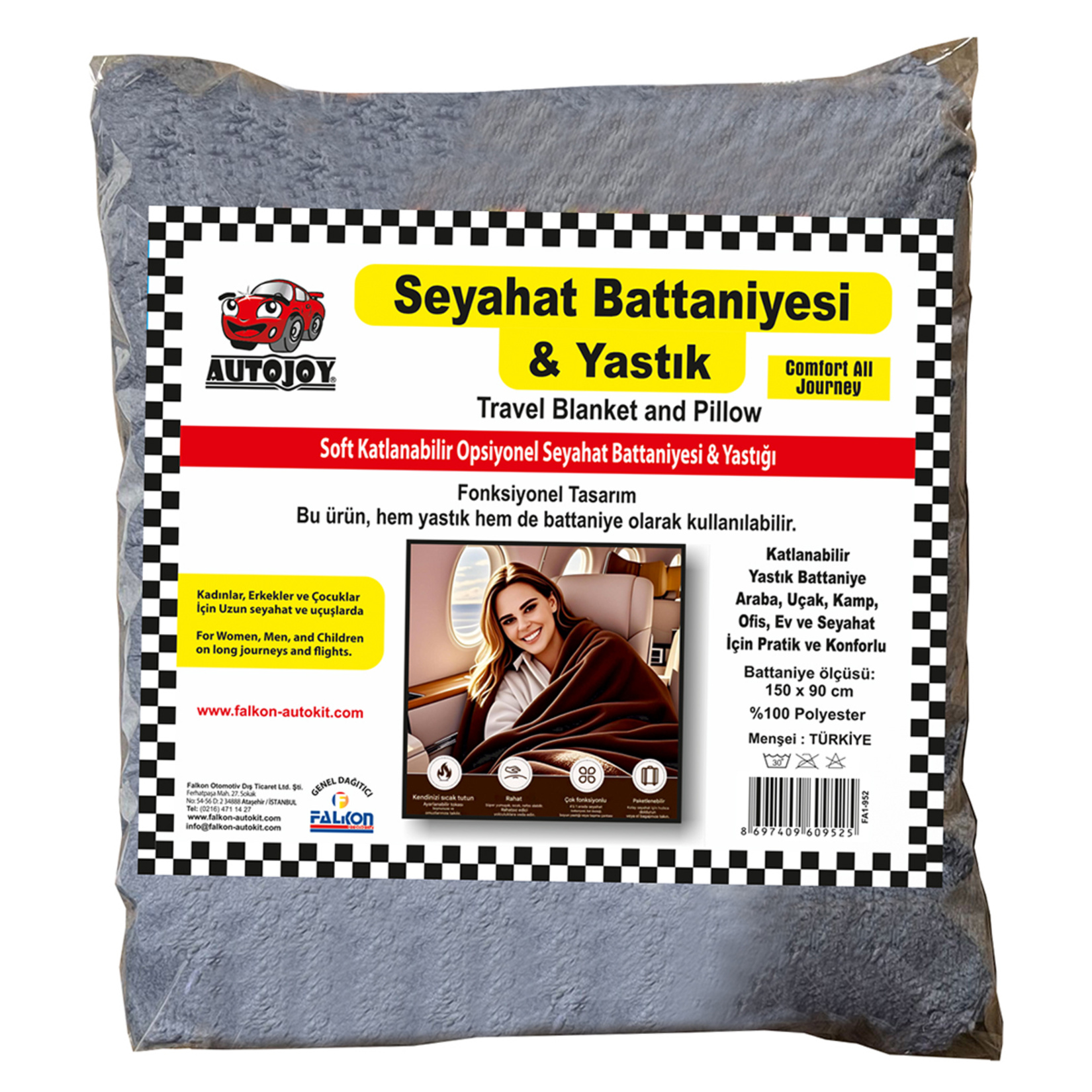 Autojoy Seyahat Battaniyesi & Yastık