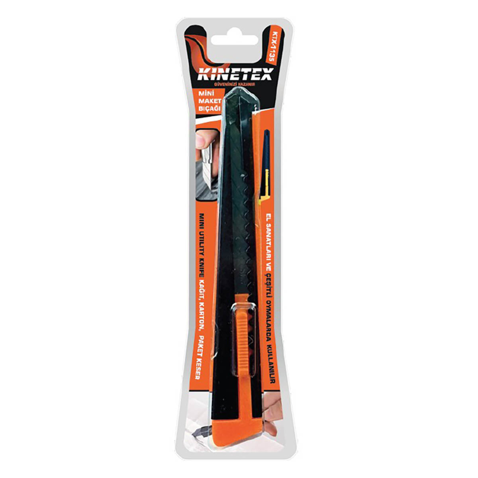 Kinetex Siyah İnce Maket Bıçağı KTX-1135