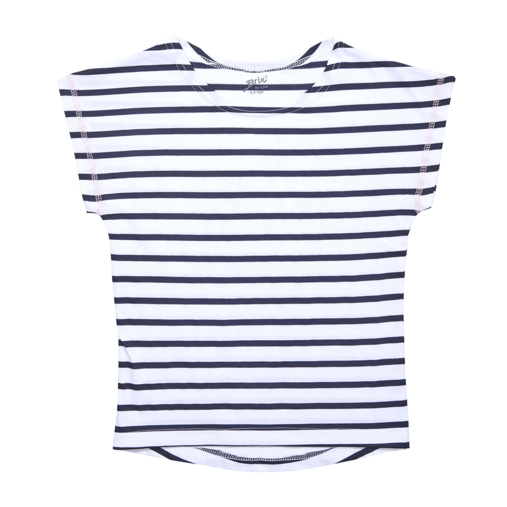 Brix Kız Çocuk Çizgili T-Shirt Lacivert 5/6 Yaş 