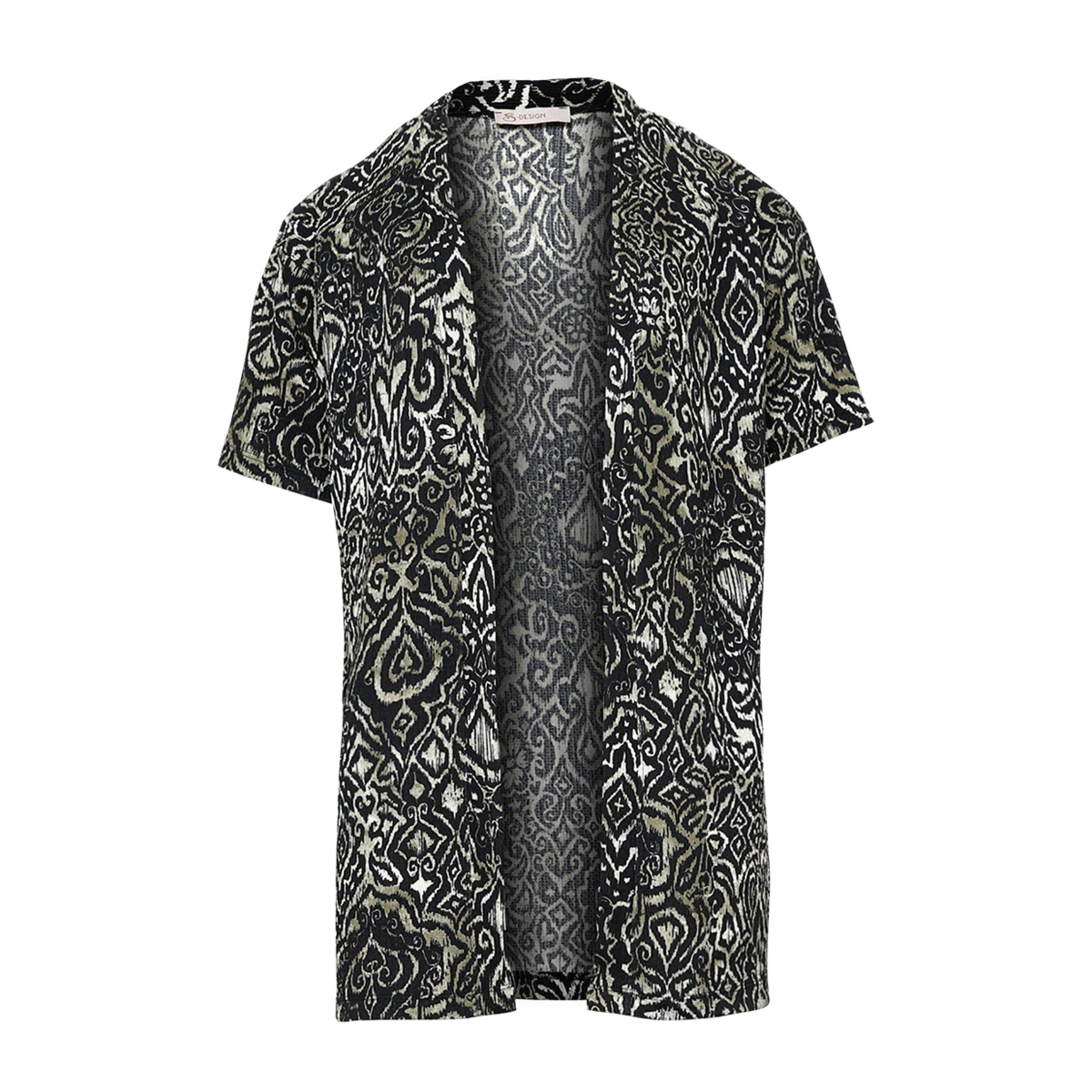 S Design Yeşil Desenli Kimono Bluz M