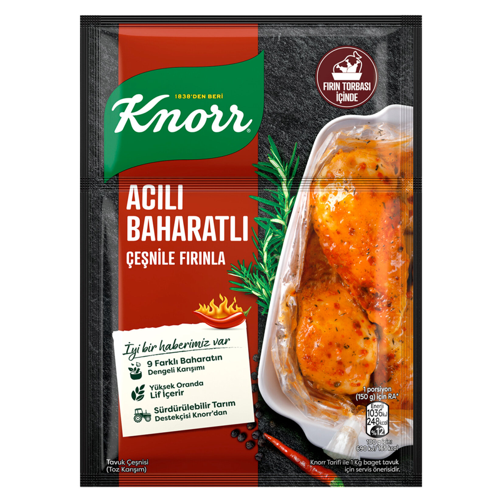 Knorr Fırında Tavuk Çeşnisi Acılı Baharatlı 31 G