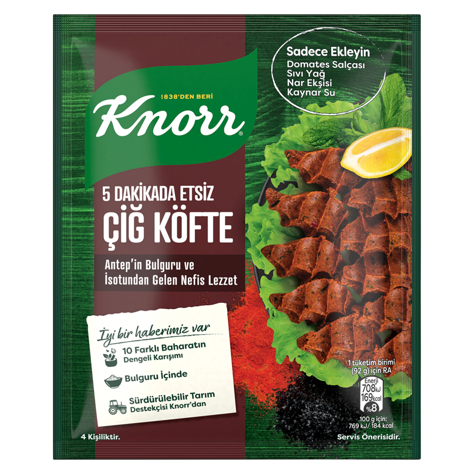 Knorr 5 Dakikada Etsiz Çiğ Köfte Seti 120 G