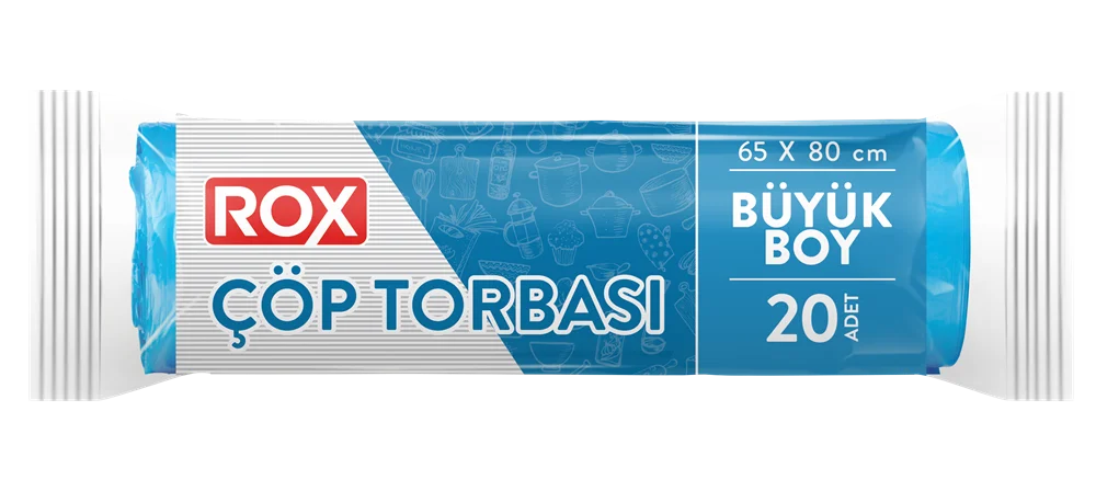 Rox Çöp Torbası Büyük Boy 65 x 80 cm 20'li