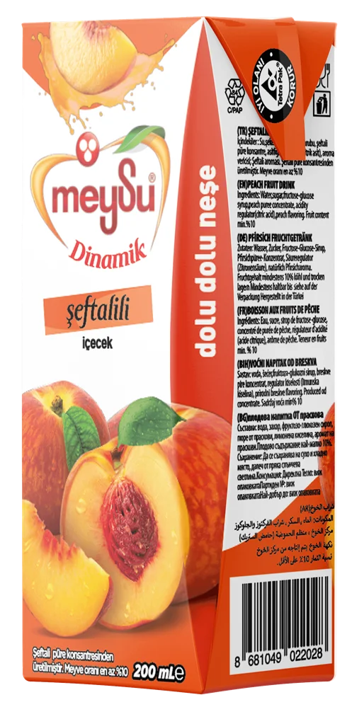 Meysu Dinamik Şeftali Meyveli İçecek 200 ml 27'li