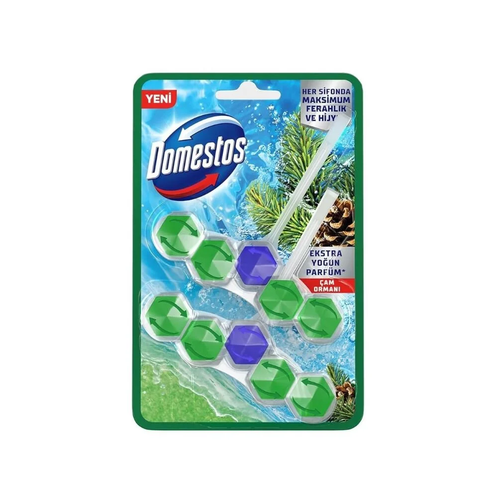 Domestos WC Blok 5'li Güç Tuvalet Bloğu 2'li Çam Ferahlığı 100g