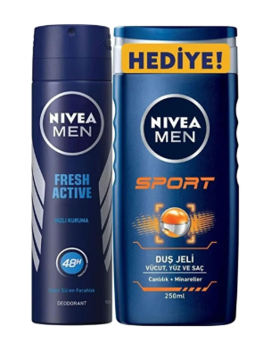 D.NIVEA DEO 150 ML ERK FRESH +250 ML SPORT DUS J.