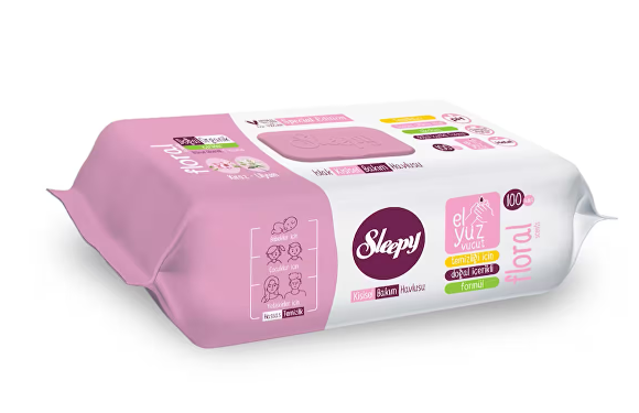 Sleepy Kişisel Bakım Havlusu Floral 100 Lu