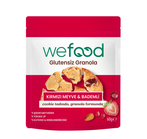 Wefood Glutensiz Granola Kırmızı Meyve 60 Gr