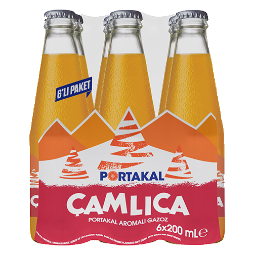 Çamlıca Portakal Cam Şişe 6X200 Ml.