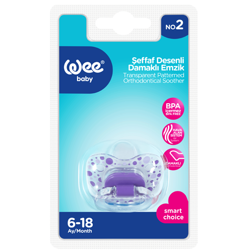 Wee Baby 837 Şeffaf Desenli Damaklı Emzik 6-18 Ay No.2