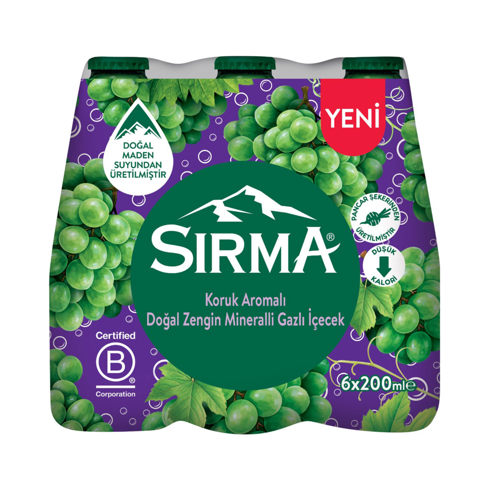 Sırma 6X200 Ml Koruk Aromalı Soda
