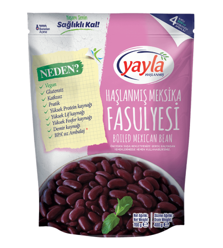 Yayla Haşlanmış Meksika Fasulye 700 Gr