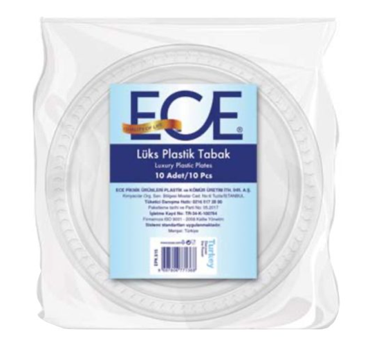 Ece Plastik Tabak 22 Cm 10 Lu