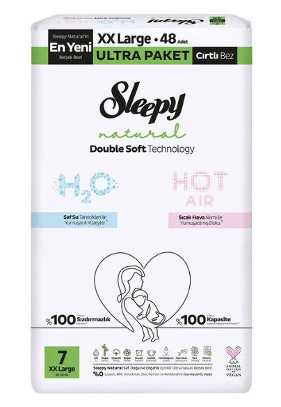 Sleepy Coçuk Bezi Nat. Double Soft Ultra Xxl 48