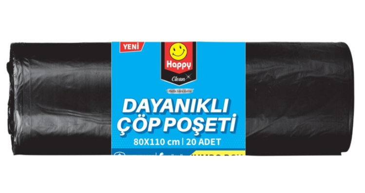 Happy Clean Jumbo Çöp Torbası 80x120 Cm 20 Adet