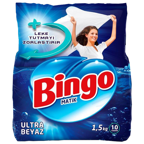 Bingo Matik Çamaşır Deterjanı Ultra Beyaz 1500 gr