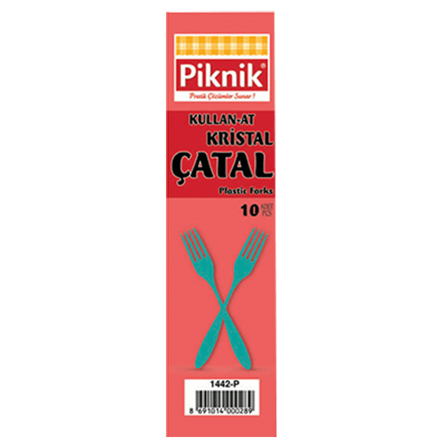 Piknik 1442 Kristal Çatal 10 lu Renkli