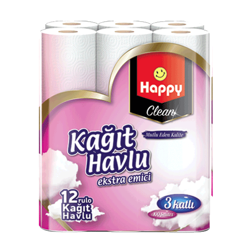 Happy Clean Kağıt Havlu 12 Li 3 Katlı