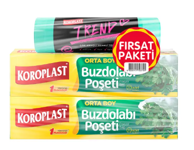 Koroplast Buzd Orta Boy 2x20 Li+Renkli Çöp Torbası