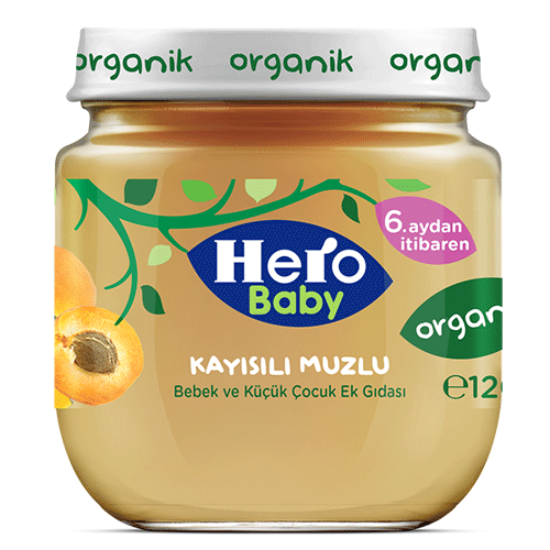 Hero Baby Kavanoz Organik Kayısılı Muz 120 Gr