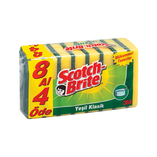 Scotch-Brite Bulaşık Süngeri Yeşil Klasik 8li9300390