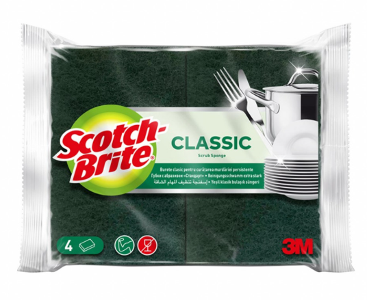Scotch Brite Yesıl Sünger Oluklu 4lü