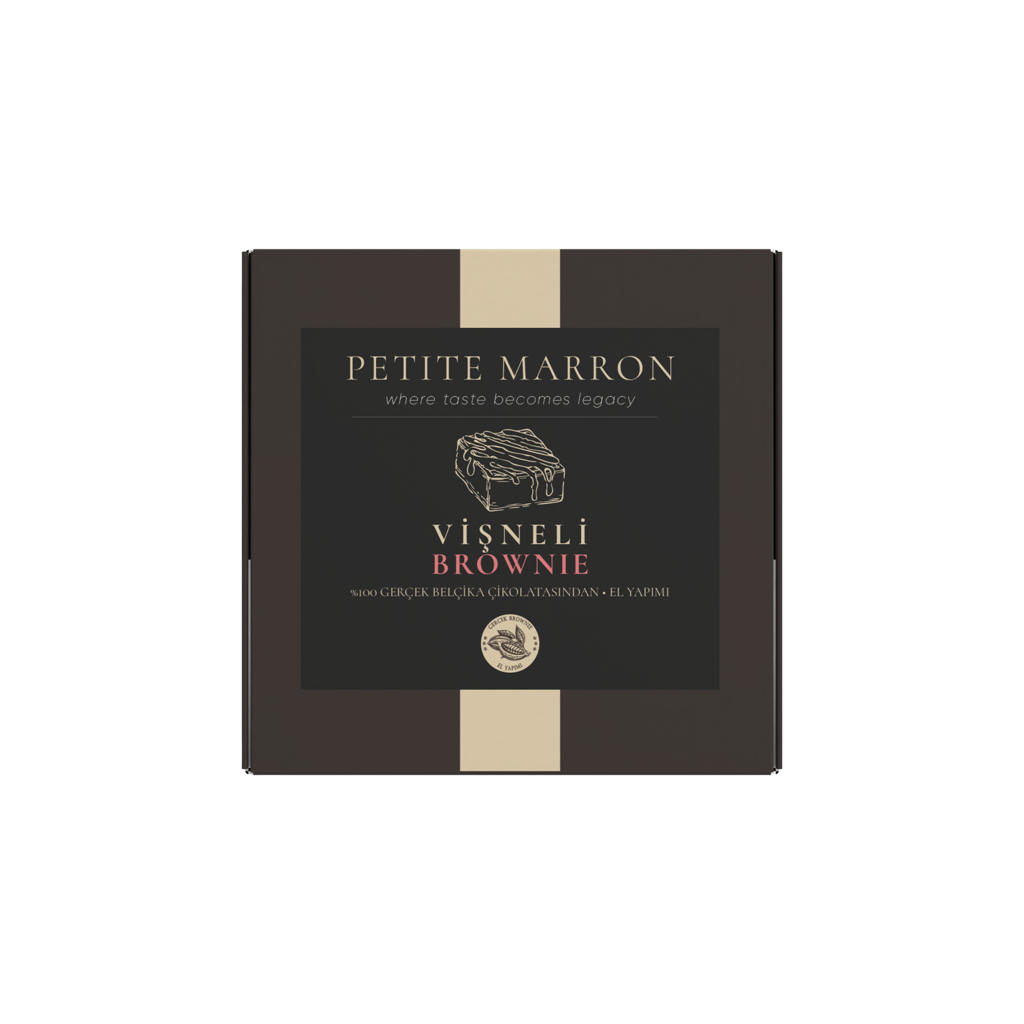 Petite Marron Vişneli Belçika Çikolatalı Brownie