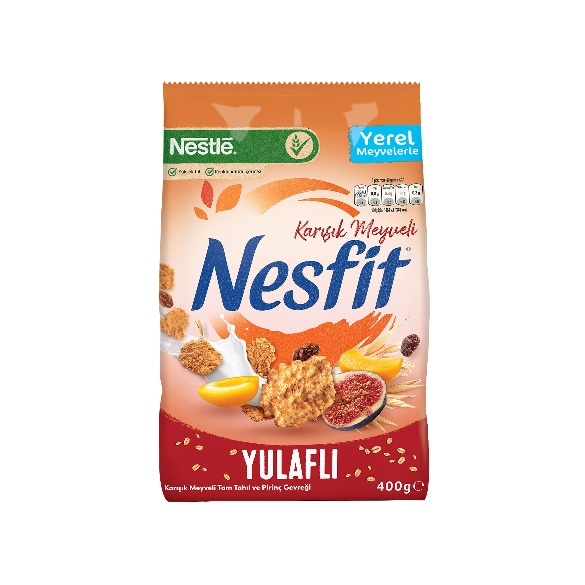 Nesfit Karışık Meyveli Tam Tahıl ve Pirinç Gevreği