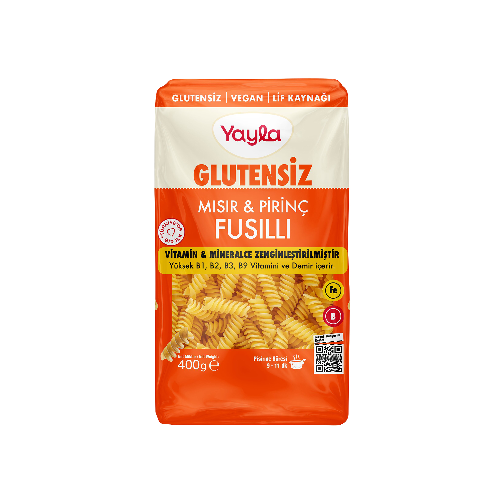 Yayla Glutensiz Zenginleştirilmiş Mısır Pirinç Fusilli