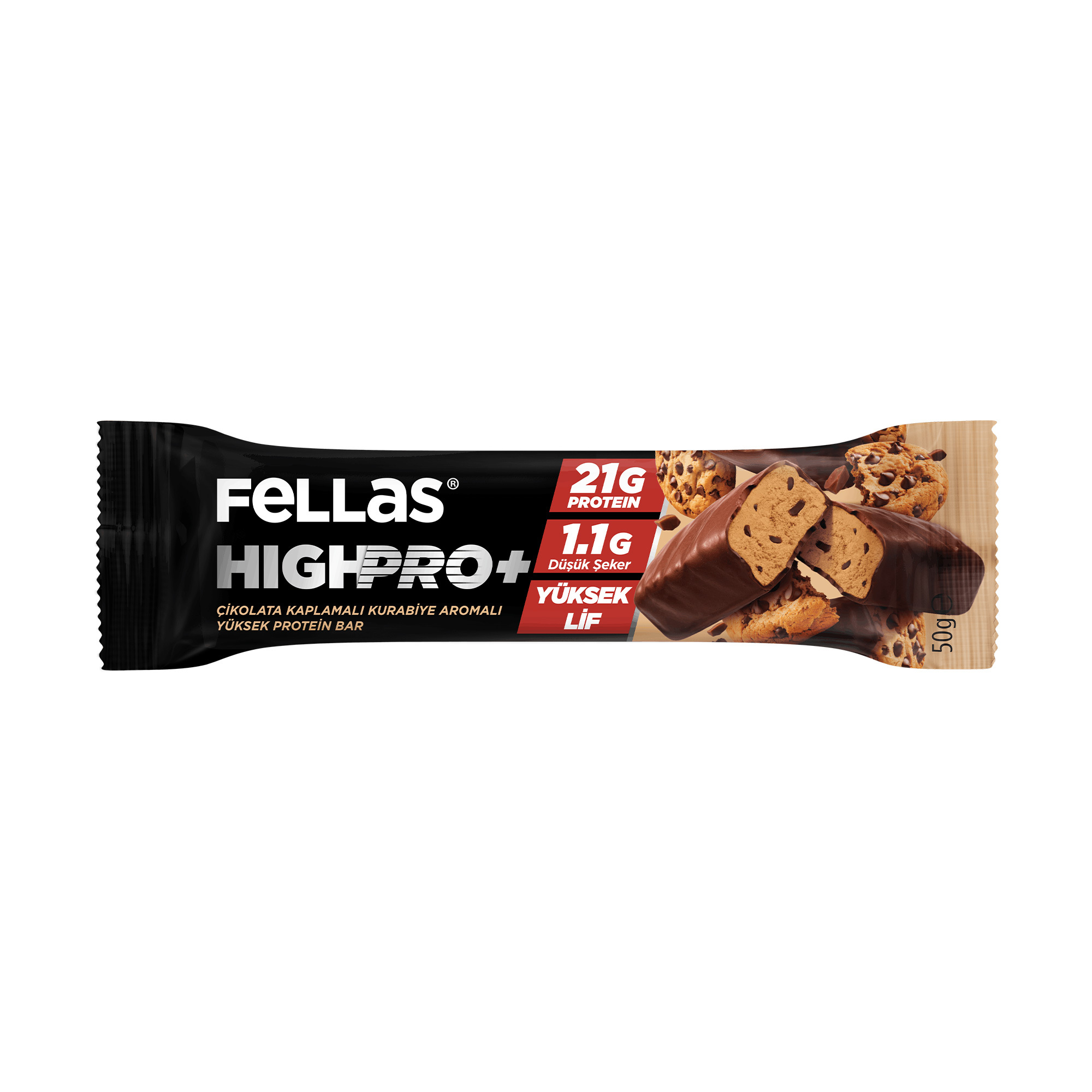 Fellas Çikolata Kaplı HighPro+ Protein Bar Kurabiye