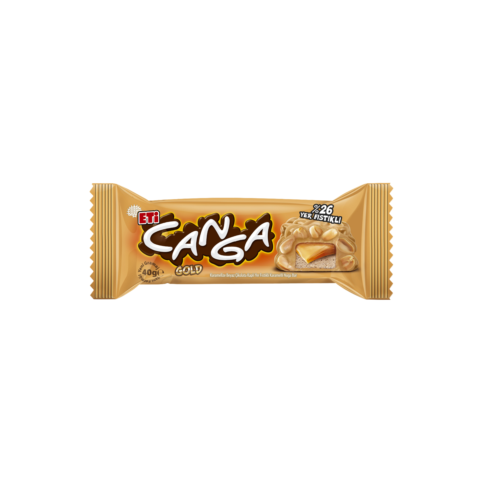 Eti Canga Gold Yer Fıstıklı Karamelli Nuga Bar