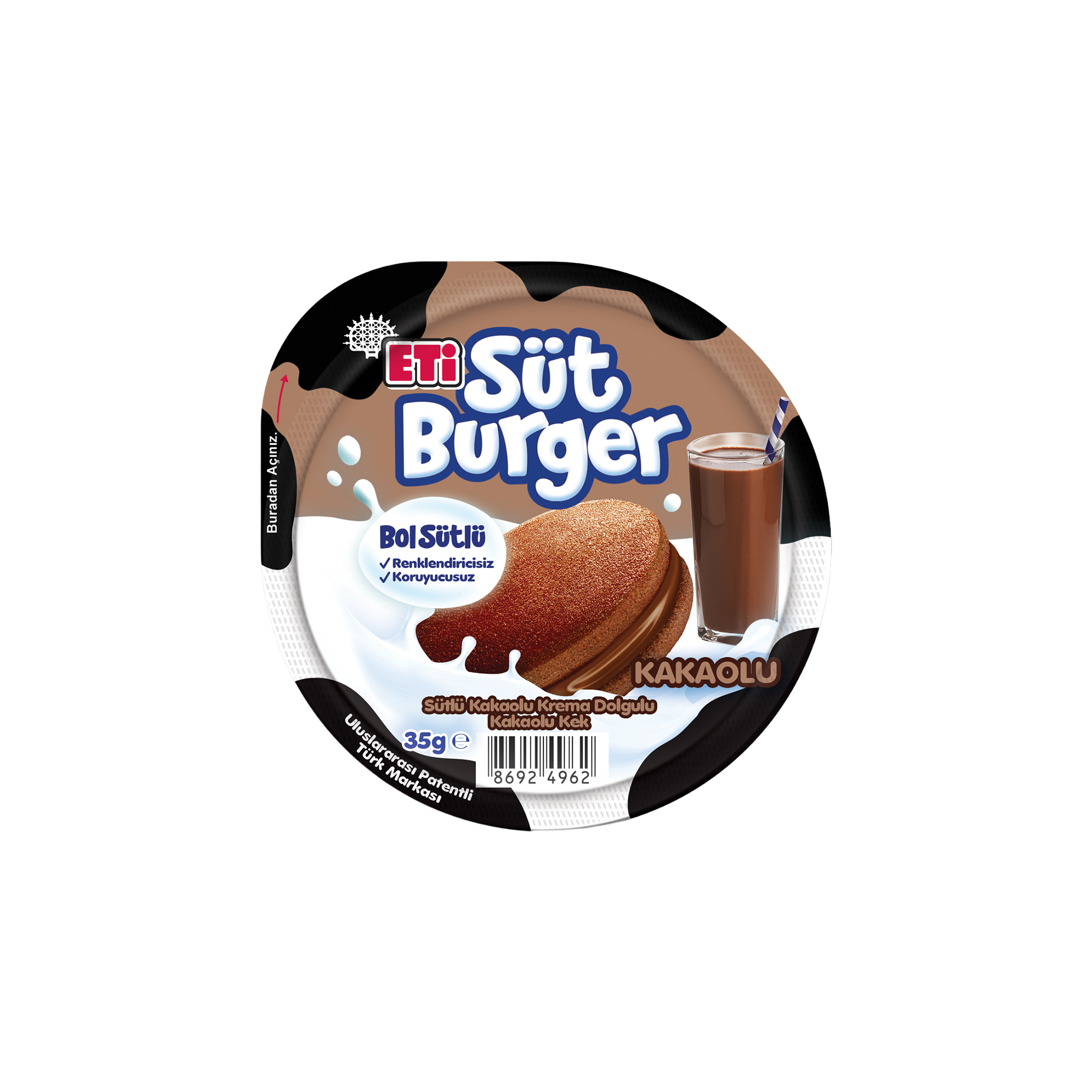 Eti Süt Burger Sütlü Kakaolu Krema Dolgulu Ballı Kek