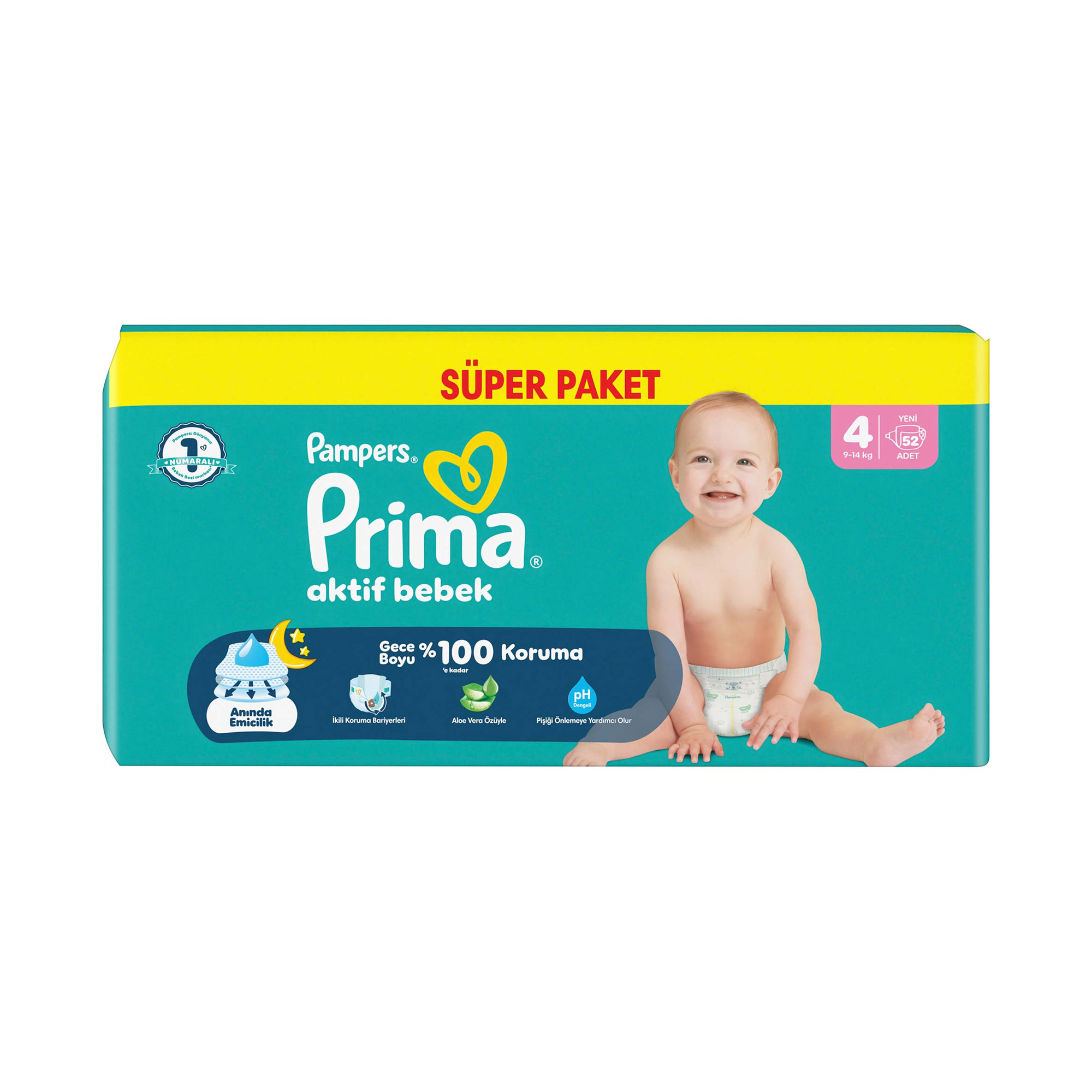 Prima Aktif Bebek Süper Paket 4 Beden 52'li