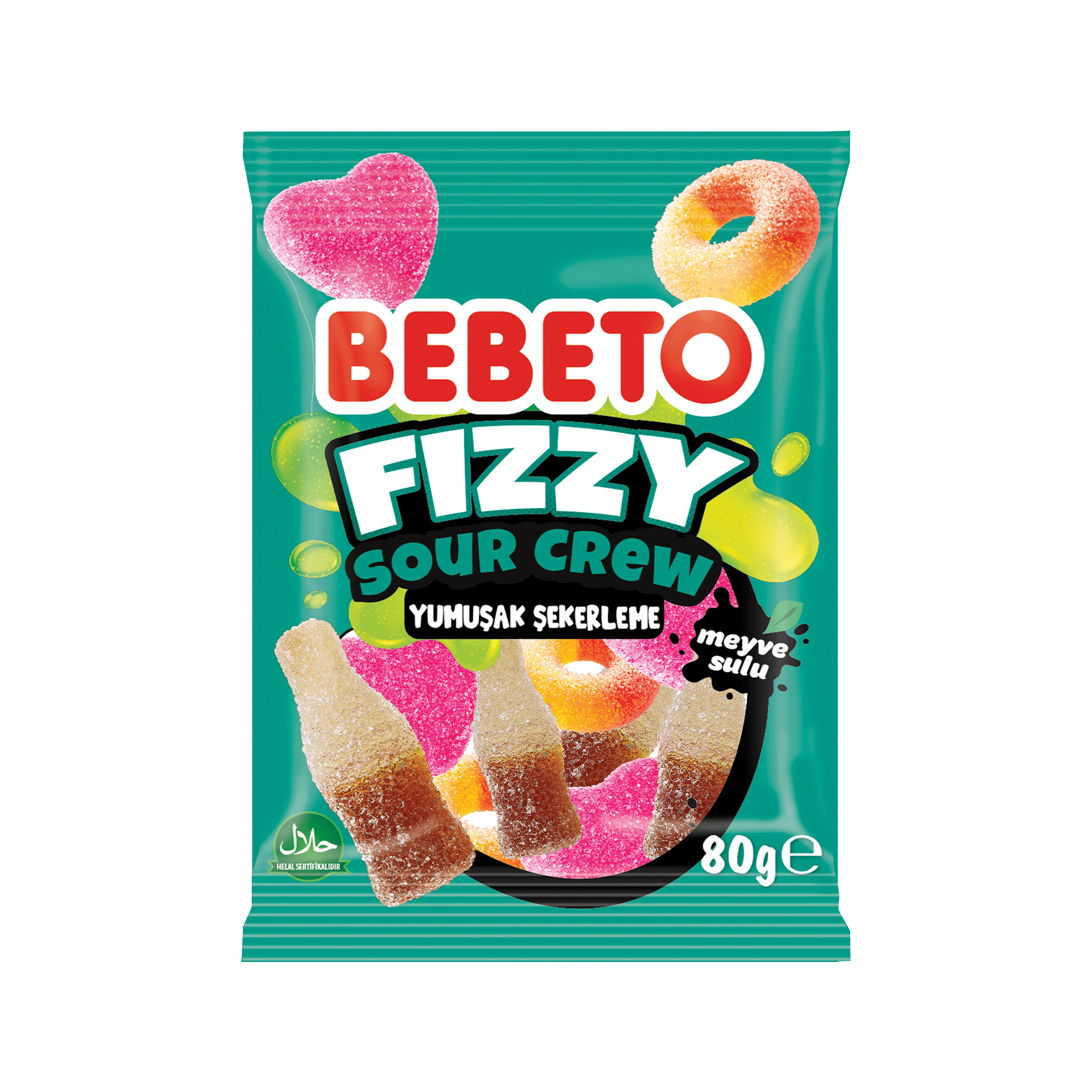 Bebeto Fizzy Sour Crew Yumuşak Şeker