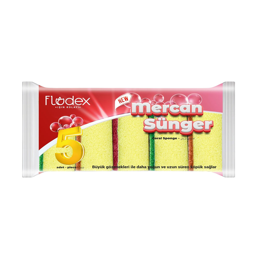 Flodex Mercan Bulaşık Süngeri 5'li