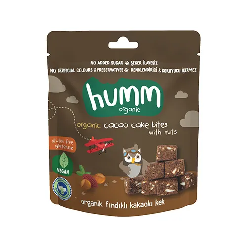 Humm Organik Glutensiz Vegan Kakaolu ve Fındıklı Kek