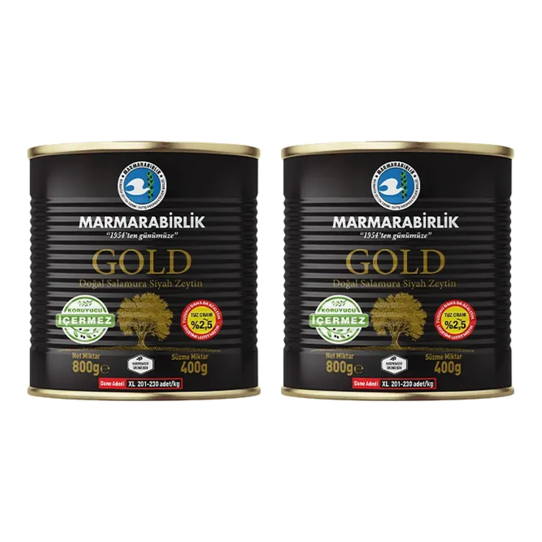 Marmarabirlik Gold Doğal Salamura Siyah Zeytin