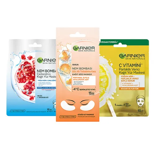 Garnier 3'lü Mix Kağıt Yüz Maskesi Seti
