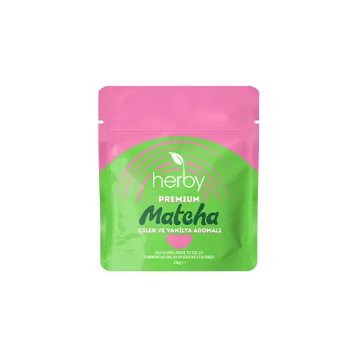 Herby Premium Matcha Çilek Ve Vanilya Aromalı