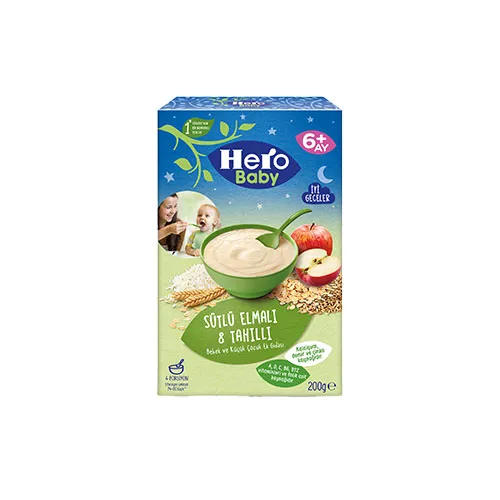 Hero Baby Sütlü 8 Tahıllı Elmalı Ek Besin